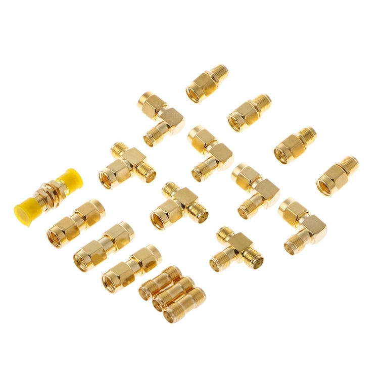 18 PCS / Set SMA Male Female Connector Kit Antenna Plug Converter Coaxial Adapter Set 18 PCS / Set SMA Male Female Connector Kit Antenna Plug Converter Coaxial Adapter Set